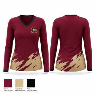 Womens Long Sleeve Vneck Shirt, Milano Eagles, Baseball, Teamtime, Team time, sublimation, custom sports apparel, team uniforms, spirit wear, spiritwear, sports uniforms, custom shirts, team store, custom team store, fundraiser sports, apparel fundraiser