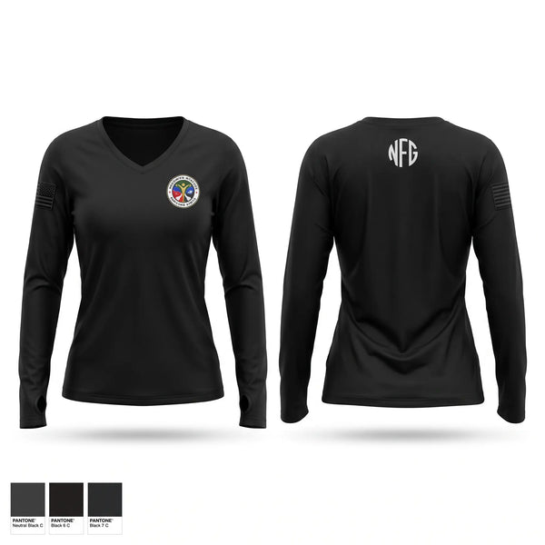 Womens Long Sleeve Vneck Shirt, North Carolina highway patrol, Police, Teamtime, Team time, sublimation, custom sports apparel, team uniforms, spirit wear, spiritwear, sports uniforms, custom shirts, team store, custom team store, fundraiser sports, apparel fundraiser