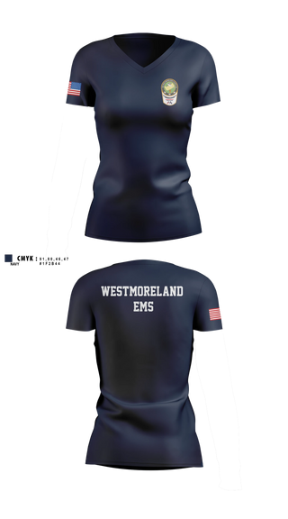 Womens Short Sleeve Vneck Shirt, Westmoreland  EMS, EMS/EMT, Teamtime, Team time, sublimation, custom sports apparel, team uniforms, spirit wear, spiritwear, sports uniforms, custom shirts, team store, custom team store, fundraiser sports, apparel fundraiser
