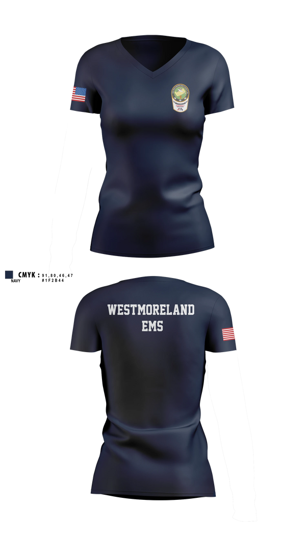 Westmoreland  EMS Women's Short Sleeve V-neck Shirt - 3