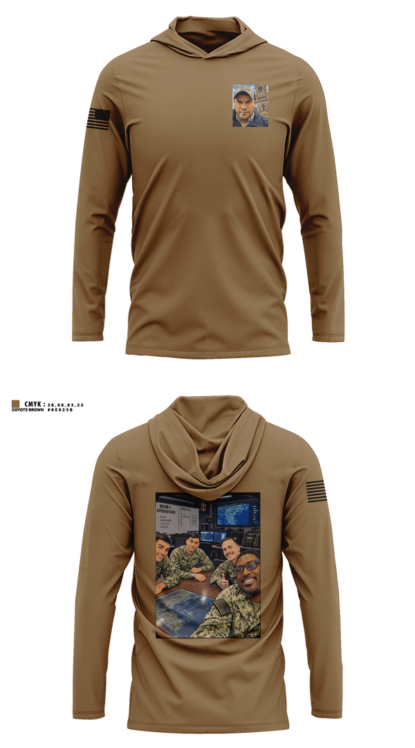 Long Sleeve hooded sunshirt, 2025 S3 Ops, Navy, Teamtime, Team time, sublimation, custom sports apparel, team uniforms, spirit wear, spiritwear, sports uniforms, custom shirts, team store, custom team store, fundraiser sports, apparel fundraiser