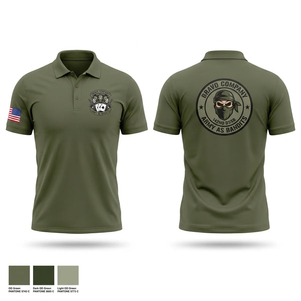 Short Sleeve Performance Polo, 142nd DSSB Bravo Company, Army, Teamtime, Team time, sublimation, custom sports apparel, team uniforms, spirit wear, spiritwear, sports uniforms, custom shirts, team store, custom team store, fundraiser sports, apparel fundraiser