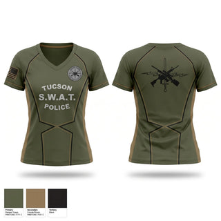 Womens Short Sleeve Vneck Shirt, Tucson Police SWAT, Police, Teamtime, Team time, sublimation, custom sports apparel, team uniforms, spirit wear, spiritwear, sports uniforms, custom shirts, team store, custom team store, fundraiser sports, apparel fundraiser