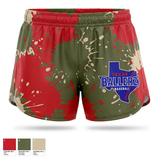 Womens Shorts, Texas Ballerz, Baseball, Teamtime, Team time, sublimation, custom sports apparel, team uniforms, spirit wear, spiritwear, sports uniforms, custom shirts, team store, custom team store, fundraiser sports, apparel fundraiser