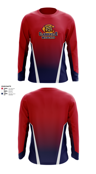 Long Sleeve Performance Shirt, Clarksville Wildcats, Men's Lacrosse, Teamtime, Team time, sublimation, custom sports apparel, team uniforms, spirit wear, spiritwear, sports uniforms, custom shirts, team store, custom team store, fundraiser sports, apparel fundraiser