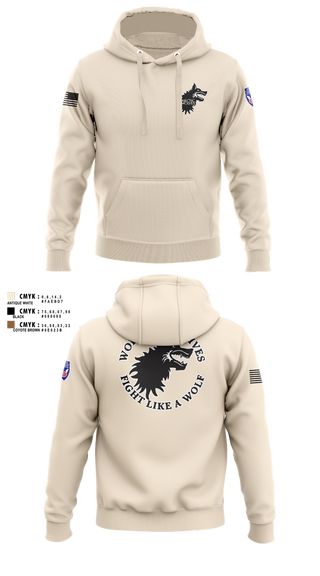 Hoodie, Wolf Combatives, Army, Teamtime, Team time, sublimation, custom sports apparel, team uniforms, spirit wear, spiritwear, sports uniforms, custom shirts, team store, custom team store, fundraiser sports, apparel fundraiser
