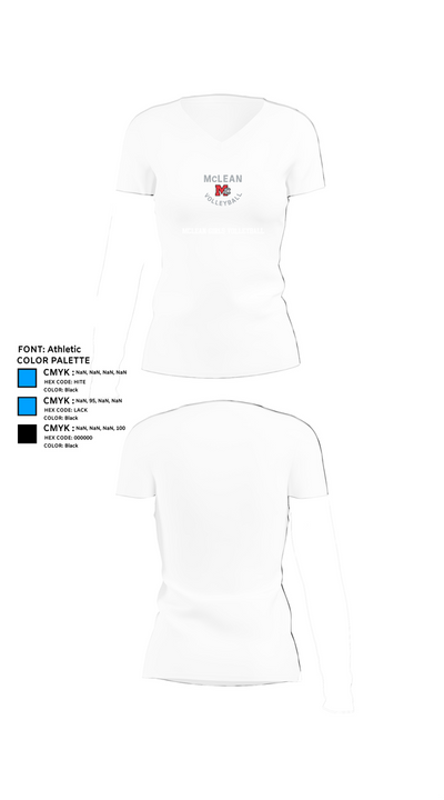 McLean Girls Volleyball 64290393 Women's Short Sleeve V-neck Shirt - 18