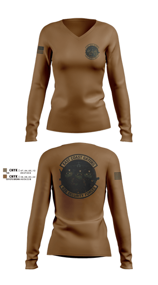 Womens Long Sleeve Vneck Shirt, 628 Security Forces, Air Force, Teamtime, Team time, sublimation, custom sports apparel, team uniforms, spirit wear, spiritwear, sports uniforms, custom shirts, team store, custom team store, fundraiser sports, apparel fundraiser