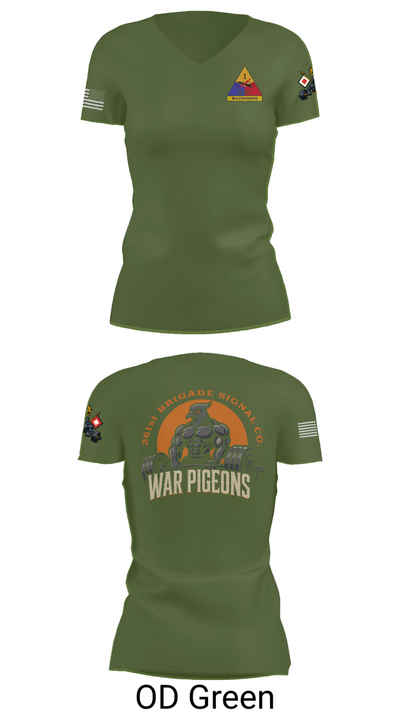 261st War Pigeons Women's Short Sleeve V-neck Shirt - 48
