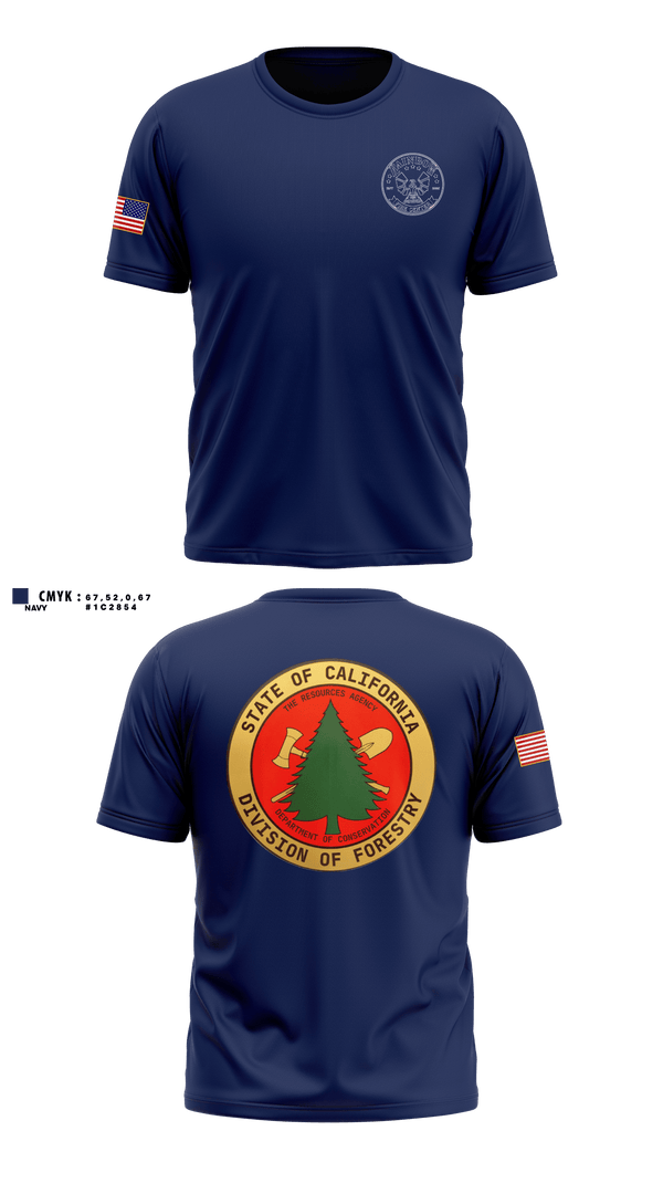 CALFIRE Rainbow Fire Center Old School Cotton Feel Shirt - 12
