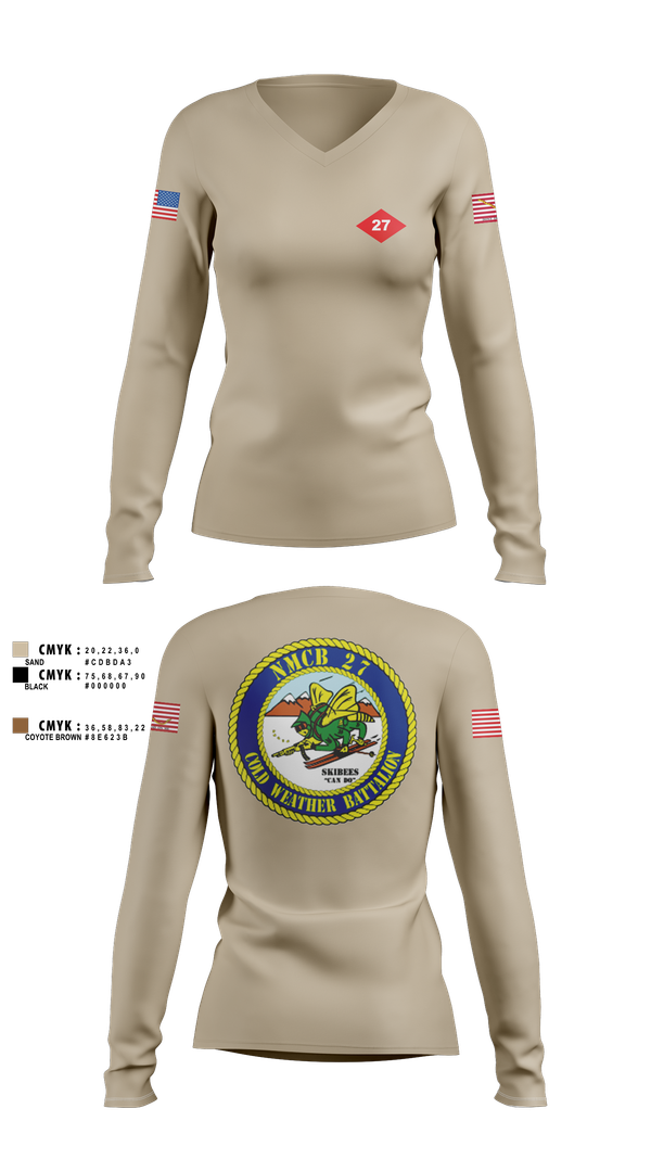 Womens Long Sleeve Vneck Shirt, NMCB  27, Navy, Teamtime, Team time, sublimation, custom sports apparel, team uniforms, spirit wear, spiritwear, sports uniforms, custom shirts, team store, custom team store, fundraiser sports, apparel fundraiser