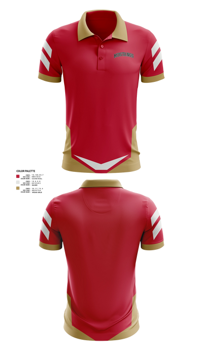 MUSTANGS Short Sleeve Performance Polo - 21