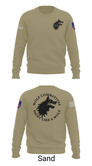 Crew Neck Sweatshirt, Wolf Combatives, Army, Teamtime, Team time, sublimation, custom sports apparel, team uniforms, spirit wear, spiritwear, sports uniforms, custom shirts, team store, custom team store, fundraiser sports, apparel fundraiser