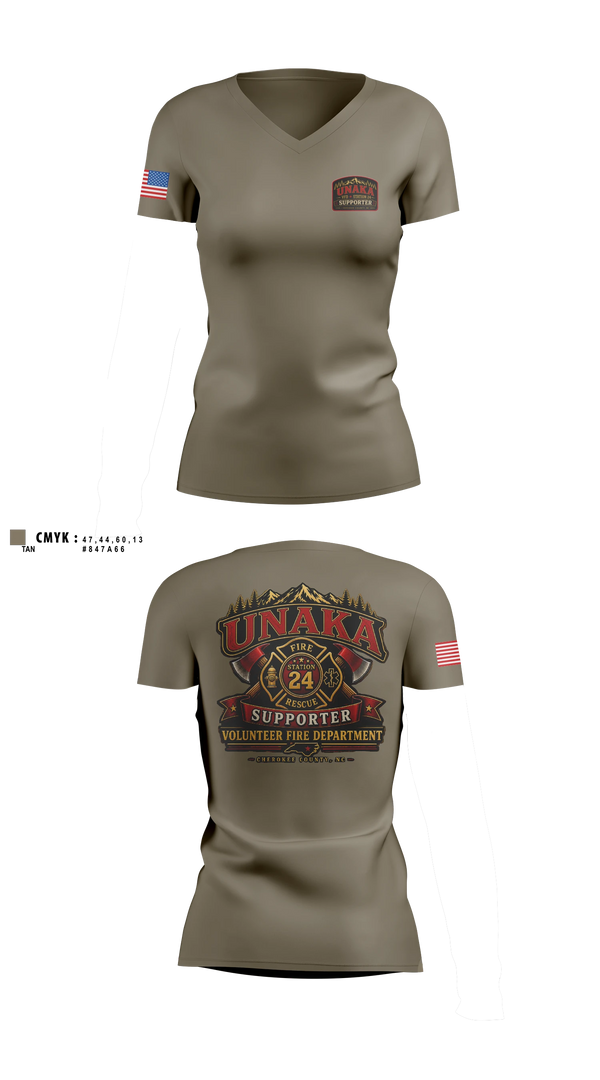 Womens Short Sleeve Vneck Shirt, Unaka Volunteer Fire Department, Fire Department, Teamtime, Team time, sublimation, custom sports apparel, team uniforms, spirit wear, spiritwear, sports uniforms, custom shirts, team store, custom team store, fundraiser sports, apparel fundraiser
