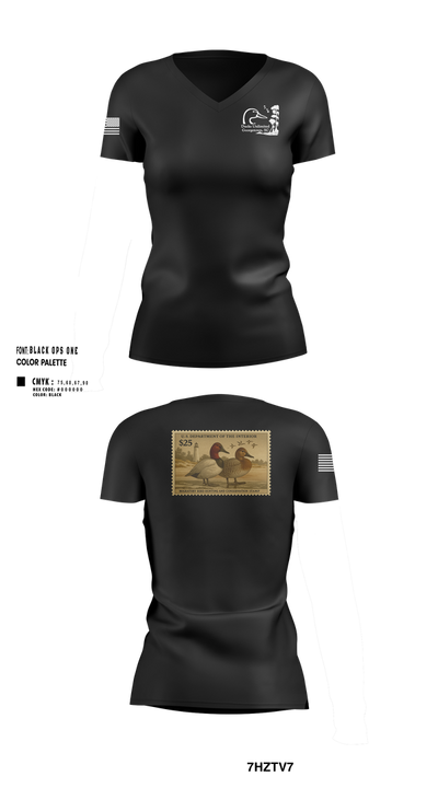 Ducks Unlimited 93579455 Women's Short Sleeve V-neck Shirt - 101