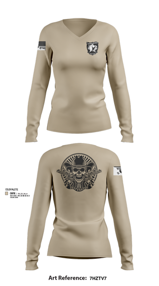 Womens Long Sleeve Vneck Shirt, Desperados, , Teamtime, Team time, sublimation, custom sports apparel, team uniforms, spirit wear, spiritwear, sports uniforms, custom shirts, team store, custom team store, fundraiser sports, apparel fundraiser