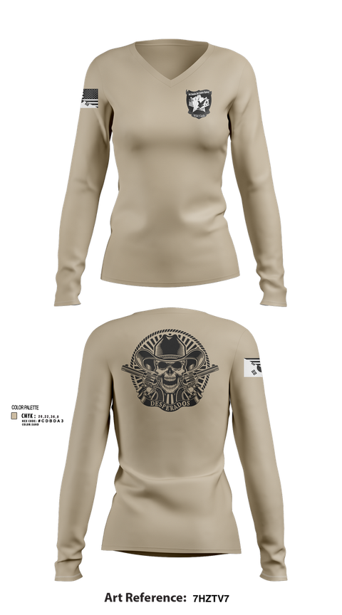 Womens Long Sleeve Vneck Shirt, Desperados, , Teamtime, Team time, sublimation, custom sports apparel, team uniforms, spirit wear, spiritwear, sports uniforms, custom shirts, team store, custom team store, fundraiser sports, apparel fundraiser