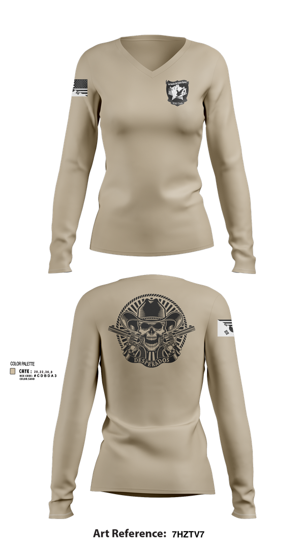 Womens Long Sleeve Vneck Shirt, Desperados, , Teamtime, Team time, sublimation, custom sports apparel, team uniforms, spirit wear, spiritwear, sports uniforms, custom shirts, team store, custom team store, fundraiser sports, apparel fundraiser