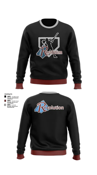 Crew Neck Sweatshirt, Revolution Delco 14U White, Softball, Teamtime, Team time, sublimation, custom sports apparel, team uniforms, spirit wear, spiritwear, sports uniforms, custom shirts, team store, custom team store, fundraiser sports, apparel fundraiser