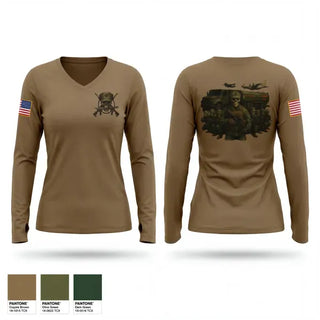 Womens Long Sleeve Vneck Shirt, EFAC, Navy, Teamtime, Team time, sublimation, custom sports apparel, team uniforms, spirit wear, spiritwear, sports uniforms, custom shirts, team store, custom team store, fundraiser sports, apparel fundraiser