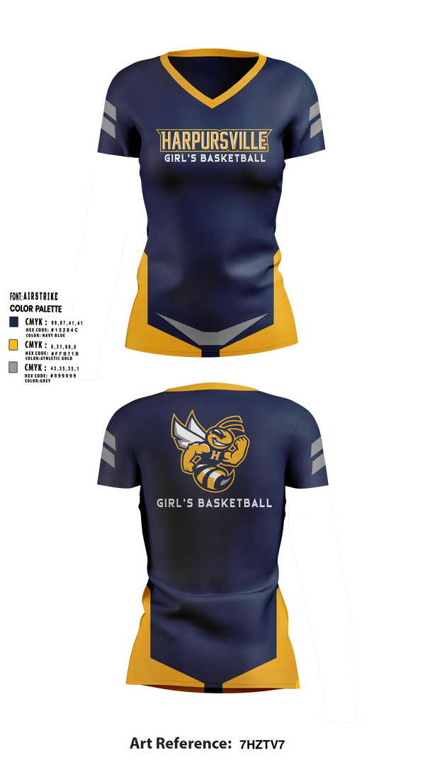Womens Short Sleeve Vneck Shirt, Harpursville Hornets, Women's Basketball, Teamtime, Team time, sublimation, custom sports apparel, team uniforms, spirit wear, spiritwear, sports uniforms, custom shirts, team store, custom team store, fundraiser sports, apparel fundraiser