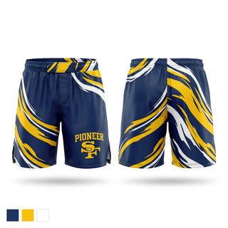 Fight Shorts, Pioneers, Wrestling, Teamtime, Team time, sublimation, custom sports apparel, team uniforms, spirit wear, spiritwear, sports uniforms, custom shirts, team store, custom team store, fundraiser sports, apparel fundraiser