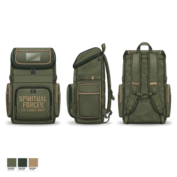 Gear Bag, Spiritual Forces The Lords Army, National Guard, Teamtime, Team time, sublimation, custom sports apparel, team uniforms, spirit wear, spiritwear, sports uniforms, custom shirts, team store, custom team store, fundraiser sports, apparel fundraiser