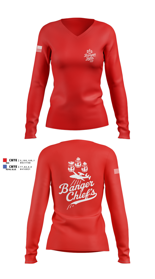Womens Long Sleeve Vneck Shirt, VAW-117, , Teamtime, Team time, sublimation, custom sports apparel, team uniforms, spirit wear, spiritwear, sports uniforms, custom shirts, team store, custom team store, fundraiser sports, apparel fundraiser