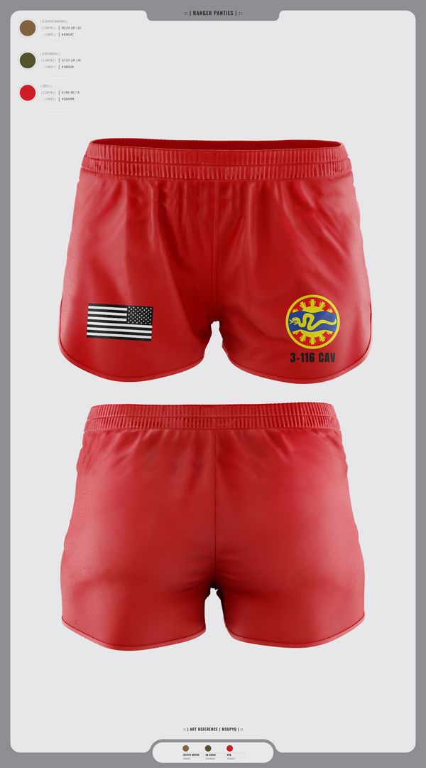 Ranger Panties, 3-116 CAV, , Teamtime, Team time, sublimation, custom sports apparel, team uniforms, spirit wear, spiritwear, sports uniforms, custom shirts, team store, custom team store, fundraiser sports, apparel fundraiser
