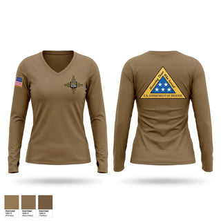 Womens Long Sleeve Vneck Shirt, ARNGNMMFH, Army, Teamtime, Team time, sublimation, custom sports apparel, team uniforms, spirit wear, spiritwear, sports uniforms, custom shirts, team store, custom team store, fundraiser sports, apparel fundraiser