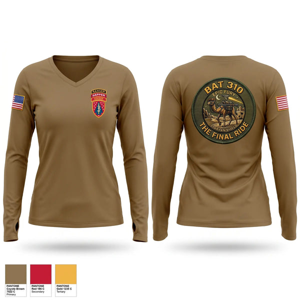 Womens Long Sleeve Vneck Shirt, 3rd SFAB, Army, Teamtime, Team time, sublimation, custom sports apparel, team uniforms, spirit wear, spiritwear, sports uniforms, custom shirts, team store, custom team store, fundraiser sports, apparel fundraiser