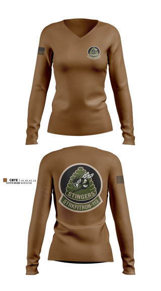 Womens Long Sleeve Vneck Shirt, VFA-113, Navy, Teamtime, Team time, sublimation, custom sports apparel, team uniforms, spirit wear, spiritwear, sports uniforms, custom shirts, team store, custom team store, fundraiser sports, apparel fundraiser
