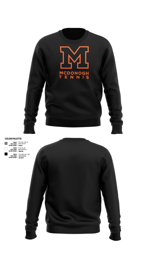 Crew Neck Sweatshirt, Mcdonogh Girls Tennis, Tennis, Teamtime, Team time, sublimation, custom sports apparel, team uniforms, spirit wear, spiritwear, sports uniforms, custom shirts, team store, custom team store, fundraiser sports, apparel fundraiser