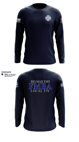 Long Sleeve Performance Shirt, Belmar FMBA, Fire Department, Teamtime, Team time, sublimation, custom sports apparel, team uniforms, spirit wear, spiritwear, sports uniforms, custom shirts, team store, custom team store, fundraiser sports, apparel fundraiser