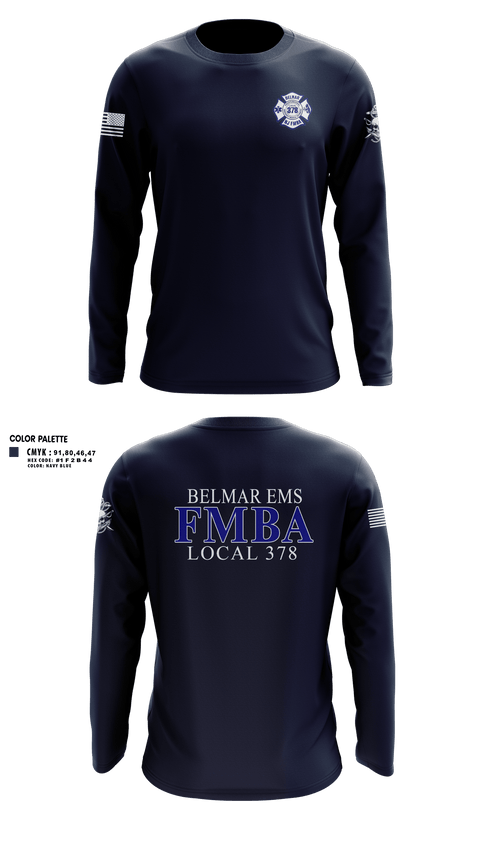 Long Sleeve Performance Shirt, Belmar FMBA, Fire Department, Teamtime, Team time, sublimation, custom sports apparel, team uniforms, spirit wear, spiritwear, sports uniforms, custom shirts, team store, custom team store, fundraiser sports, apparel fundraiser