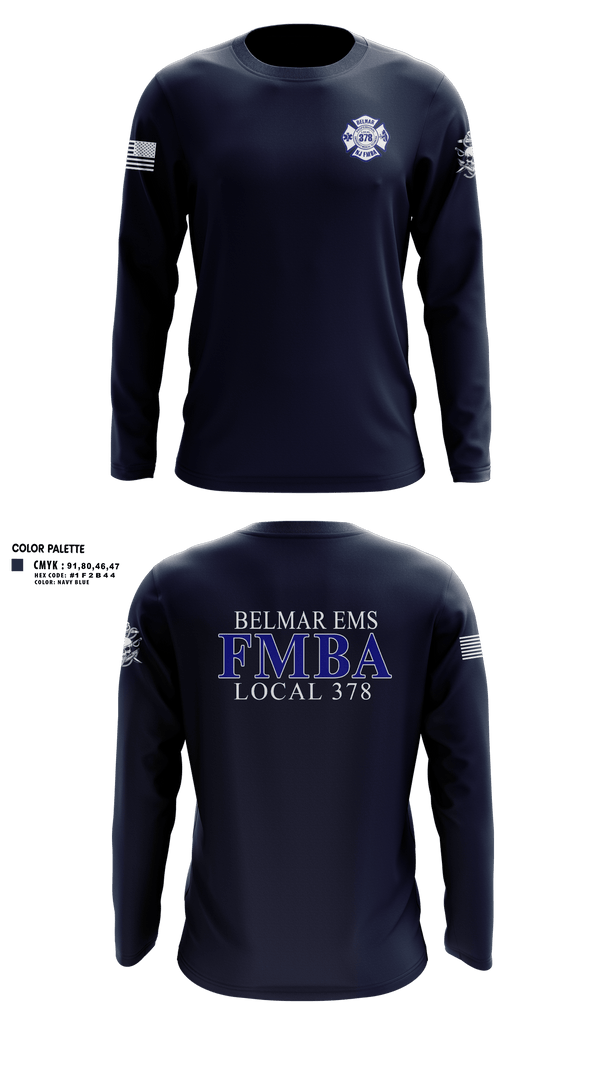 Long Sleeve Performance Shirt, Belmar FMBA, Fire Department, Teamtime, Team time, sublimation, custom sports apparel, team uniforms, spirit wear, spiritwear, sports uniforms, custom shirts, team store, custom team store, fundraiser sports, apparel fundraiser
