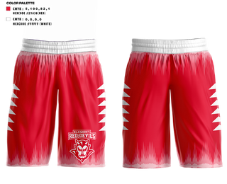 Mens Basketball Shorts, Elkmont Red Devils, Men's Basketball, Teamtime, Team time, sublimation, custom sports apparel, team uniforms, spirit wear, spiritwear, sports uniforms, custom shirts, team store, custom team store, fundraiser sports, apparel fundraiser
