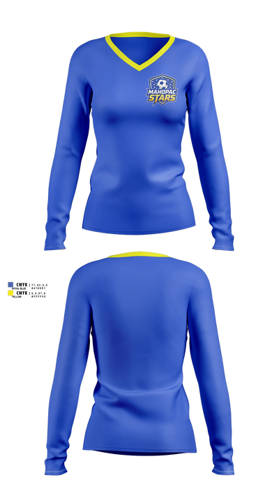 Stars Women's Long Sleeve V-neck Shirt - 3