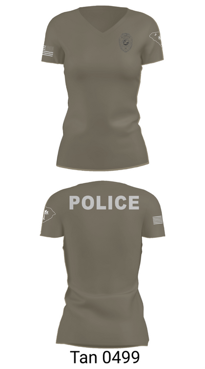 Bluffton PD 22287446 Women's Short Sleeve V-neck Shirt - 65