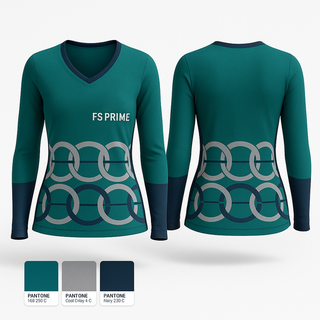 Womens Long Sleeve Vneck Shirt, FS PRIME, Baseball, Teamtime, Team time, sublimation, custom sports apparel, team uniforms, spirit wear, spiritwear, sports uniforms, custom shirts, team store, custom team store, fundraiser sports, apparel fundraiser