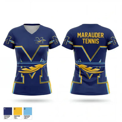 Monache High School Tennis 60800672 Women's Short Sleeve V-neck Shirt - 1