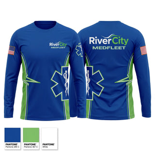 Long Sleeve Performance Shirt, RiverCity MedFleet, EMS/EMT, Teamtime, Team time, sublimation, custom sports apparel, team uniforms, spirit wear, spiritwear, sports uniforms, custom shirts, team store, custom team store, fundraiser sports, apparel fundraiser