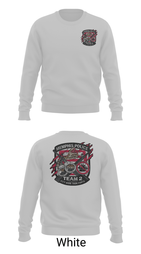 Crew Neck Sweatshirt, Memphis Police City Wide Task Force Team Two, Police, Teamtime, Team time, sublimation, custom sports apparel, team uniforms, spirit wear, spiritwear, sports uniforms, custom shirts, team store, custom team store, fundraiser sports, apparel fundraiser