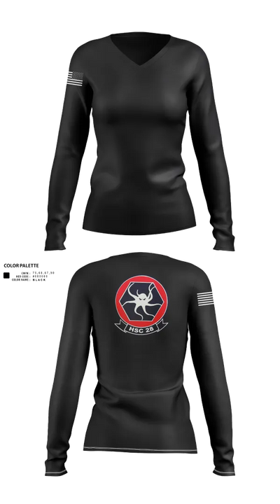 HSC-28 24989538 Women's Long Sleeve V-neck Shirt - 50