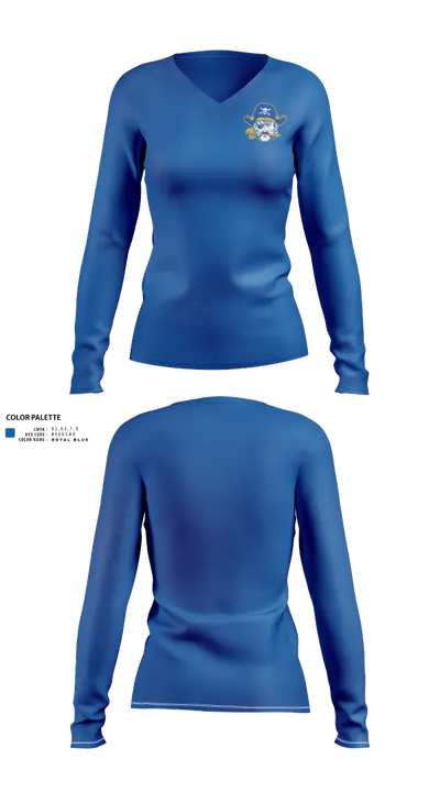 Hull Pirates 42134089 Women's Long Sleeve V-neck Shirt - 21