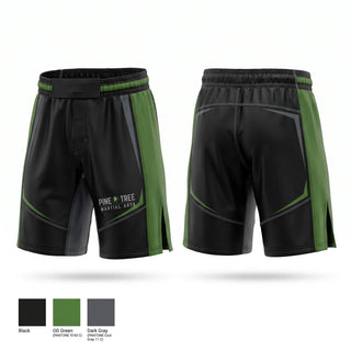 Fight Shorts, Pine Tree Martial Arts, , Teamtime, Team time, sublimation, custom sports apparel, team uniforms, spirit wear, spiritwear, sports uniforms, custom shirts, team store, custom team store, fundraiser sports, apparel fundraiser