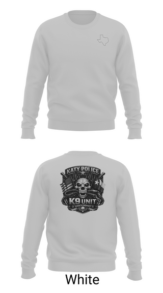 Crew Neck Sweatshirt, Katy PD K9 Unit, Police, Teamtime, Team time, sublimation, custom sports apparel, team uniforms, spirit wear, spiritwear, sports uniforms, custom shirts, team store, custom team store, fundraiser sports, apparel fundraiser