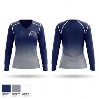 Womens Long Sleeve Vneck Shirt, Pasquotank County Panthers, Track & Field, Teamtime, Team time, sublimation, custom sports apparel, team uniforms, spirit wear, spiritwear, sports uniforms, custom shirts, team store, custom team store, fundraiser sports, apparel fundraiser