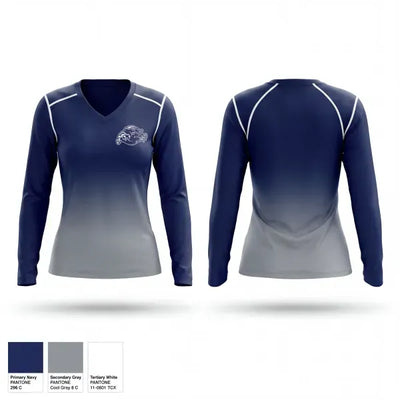 Pasquotank County Panthers 65448582 Women's Long Sleeve V-neck Shirt - 1
