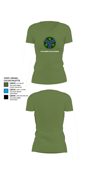 Womens Short Sleeve Vneck Shirt, 278th Armored Cavalry Regiment, National Guard, Teamtime, Team time, sublimation, custom sports apparel, team uniforms, spirit wear, spiritwear, sports uniforms, custom shirts, team store, custom team store, fundraiser sports, apparel fundraiser